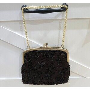 Vintage 1940s-1980s satin beaded Walbarg purse, coin purses, hand bags,